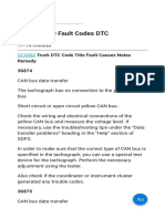 SCANIA TCO Fault Codes DTC