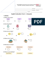 English Evaluation Test 2 - 3rd Grade: Holly Bud Peter