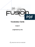 Vocabulary Cards: Grade 5