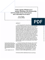 Administrative Agents of Democracy? A Structural Equation Modeling of The Relationship Between Public-Sector Performance and Citizenship Involvement