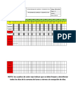 Cronograma de Limpieza y Desinfeccion