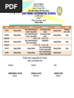 Weekly Home Learning Plan For Teachers: Time Monday Tuesday Wednesday Thursday Friday