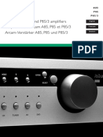 Arcam A85, P85 and P85/3 Amplifi Ers Amplifi Cateurs Arcam A85, P85 Et P85/3 Arcam-Verstärker A85, P85 Und P85/3