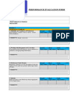 Performance Evaluation Form