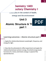 Chemistry 1A03 Introductory Chemistry I: Unit 3 Atomic Structure & Theory