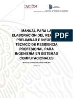 Manual para La Elaboracion de Anteproyecto e Informe Tecnico de Residencia Profesional 1.0 21-11-19