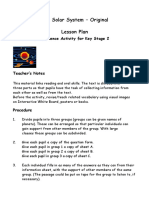 The Solar System - Original Lesson Plan: A Collaborative Science Activity For Key Stage 2