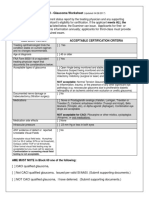 CACI - Glaucoma Worksheet: Acceptable Certification Criteria Listed Below, The Examiner Can Issue