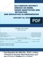 1 Day Simultaneous District Conference On DRRM, Climate Change Adaptation and Mitigation and Education in Emergencies