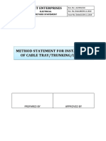 Method Statement For Installation of Cable Tray/Trunking/Ladder