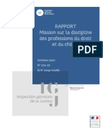 RAPPORT Mission Sur La Discipline Des Professions Du Droit Et Du Chiffre