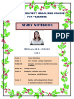 Study Notebook: Learning Delivery Modalities Course For Teachers