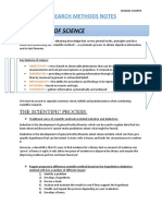 Features of Science: Research Methods Notes