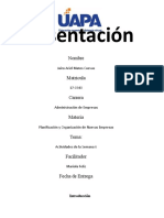 Planificacion y Organizacion de Nuevas Empresas Tarea 6