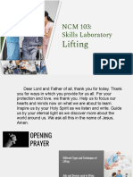 NCM 103: Skills Laboratory: Lifting