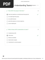 BIO - Unit Quiz - Understanding Teams