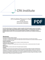 CFA Institute Research Challenge: CFA Society Sydney University of Sydney