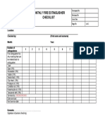 Monthly Fire Extinguisher Checklist