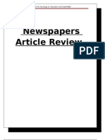 Newspapers Article Review: Portfolio For Sociology of Education-2010 Bymybj88