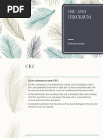 CRC and Checksum: BY Malvika Kaushik