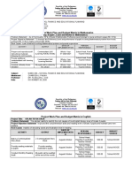 Project Work Plan and Budget Matrix in Mathematics