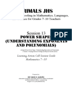 Primals JHS: Session 13 Power Shapes (Understanding Exponents and Polynomials)