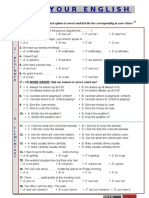 T Est Your English: For Each Question, Decide Which Option Is Correct and Tick The Box Corresponding To Your Choice