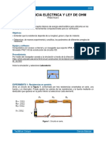 Resistencia Eléctrica Y Ley de Ohm: Virtualab E.M.O