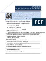 Cells of The Immune System-Student Worksheet