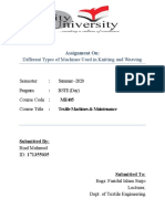 Different TYPES OF MACHINE USED IN KNITTING AND WEAVING