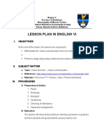 Lesson Plan in English Vi