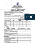 Department of Education: Monitoring Tool On The Preparations Made For The Opening of Classes