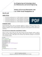 LAB 11: Implementation of Forward Kinematics and Inverse Kinematics On 3 DOF Serial Manipulator in Matlab