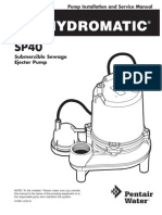 Submersible Sewage Ejector Pump: Pump Installation and Service Manual