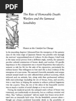 The Rite of Honorable Death: Warfare and The Samurai Sensibility