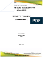 Leisure and Recreation Analysis: (Restaurant)