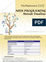 10 LINIER PROGRAMING Metode Dualitas