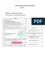 BAC - E3C - Sujet Et Corrigé - Mathématique - Série Terminale Technologique N°1