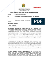 "Muy Urgente": Orden Telefónica #155-2020-Scg Pnp/Fp-Ica-Sec-Uniplope