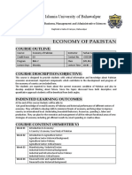 Economy of Pakistan Course Outline