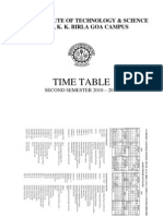 TIMETABLE (SEMESTER 2 2010-11) 4 Jan 2011