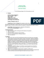 Manhattan College Education Department Lesson Plan Template