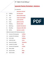 Naming Ionic Compounds Practice Worksheet - Solutions