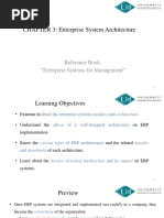 CHAPTER 3: Enterprise System Architecture: Reference Book: "Enterprise Systems For Management"