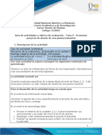 Guía de Actividades y Rúbrica de Evaluación - Fase 5 - Presentar Proyecto de Diseño de Una Planta Industrial PDF