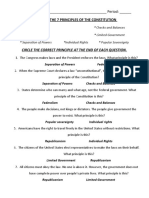 7 Principles of The Constitution Quiz