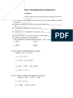 0peraciones Con Radicales y Racionalizacion de Denominadores