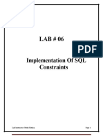 Lab # 06 Implementation of SQL Constraints