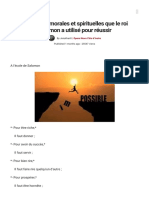 Les 20 Lois Morales Et Spirituelles Que Le Roi Salomon A Utilisé Pour Réussir