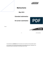 May 2018 Extended Mathematics English Markscheme